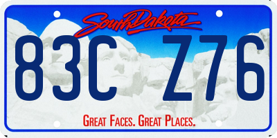SD license plate 83CZ76
