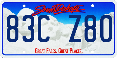 SD license plate 83CZ80