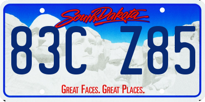 SD license plate 83CZ85