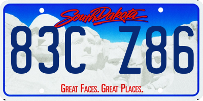 SD license plate 83CZ86