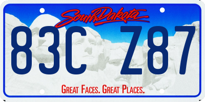SD license plate 83CZ87