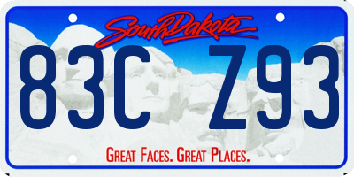 SD license plate 83CZ93