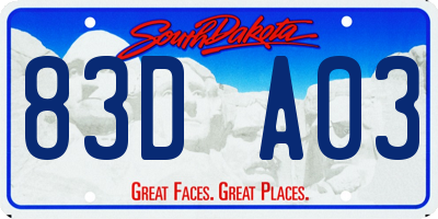 SD license plate 83DA03