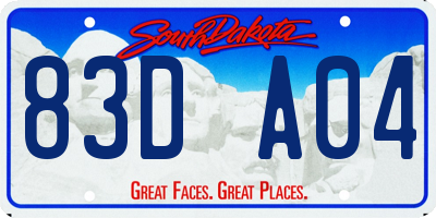 SD license plate 83DA04