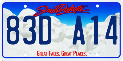 SD license plate 83DA14
