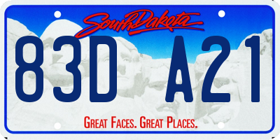 SD license plate 83DA21