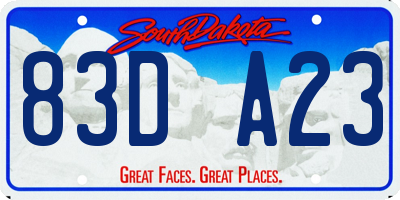 SD license plate 83DA23