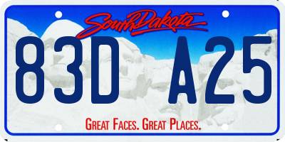 SD license plate 83DA25