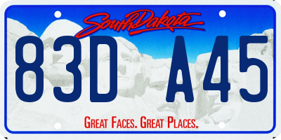 SD license plate 83DA45
