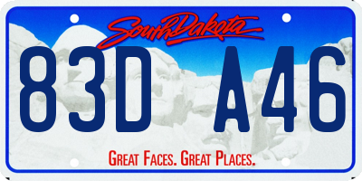 SD license plate 83DA46
