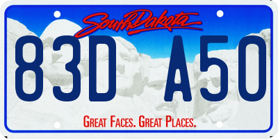 SD license plate 83DA50