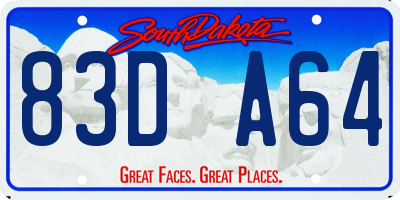 SD license plate 83DA64