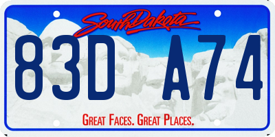 SD license plate 83DA74