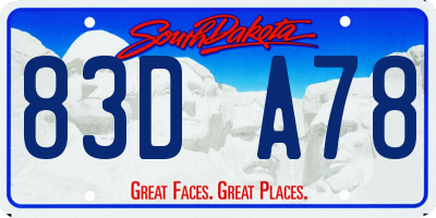 SD license plate 83DA78