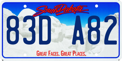 SD license plate 83DA82