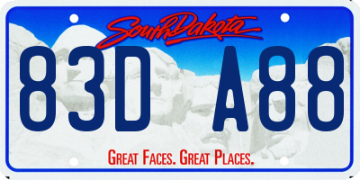 SD license plate 83DA88
