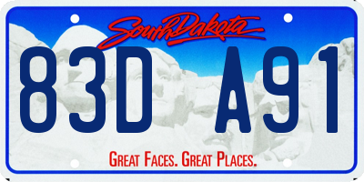 SD license plate 83DA91