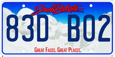 SD license plate 83DB02