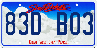 SD license plate 83DB03