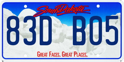 SD license plate 83DB05