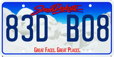 SD license plate 83DB08