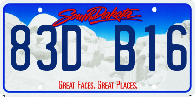 SD license plate 83DB16