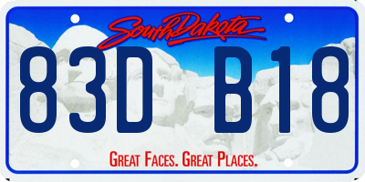 SD license plate 83DB18