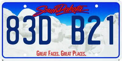 SD license plate 83DB21