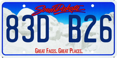SD license plate 83DB26
