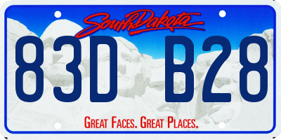 SD license plate 83DB28