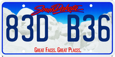 SD license plate 83DB36