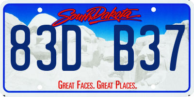 SD license plate 83DB37