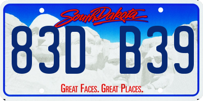 SD license plate 83DB39