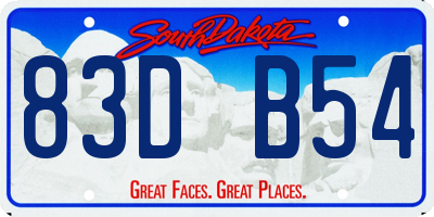 SD license plate 83DB54