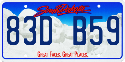 SD license plate 83DB59
