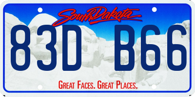 SD license plate 83DB66