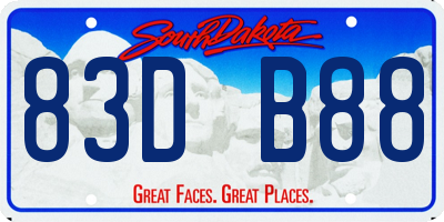 SD license plate 83DB88