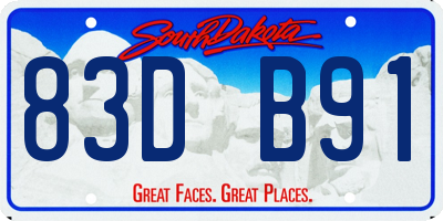 SD license plate 83DB91