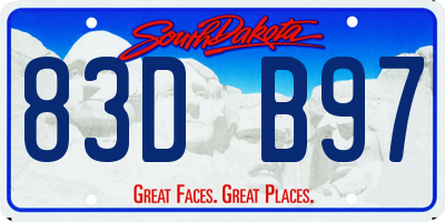 SD license plate 83DB97