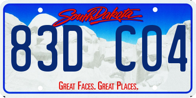 SD license plate 83DC04
