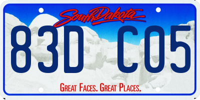 SD license plate 83DC05