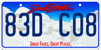SD license plate 83DC08