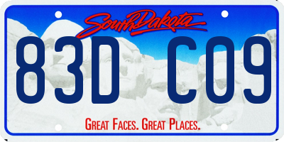 SD license plate 83DC09