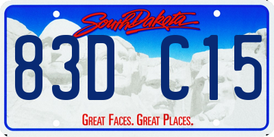 SD license plate 83DC15