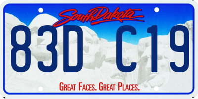 SD license plate 83DC19