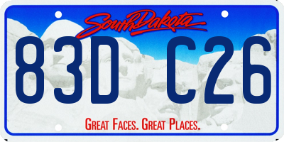 SD license plate 83DC26