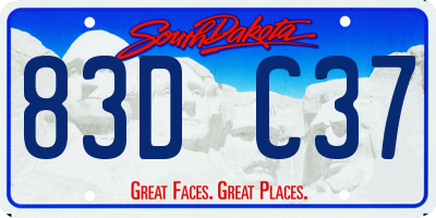 SD license plate 83DC37