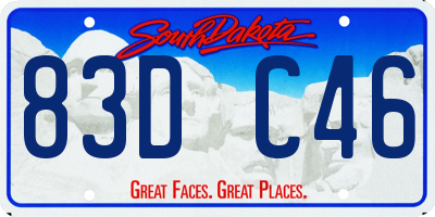 SD license plate 83DC46