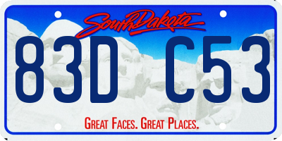 SD license plate 83DC53