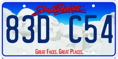 SD license plate 83DC54